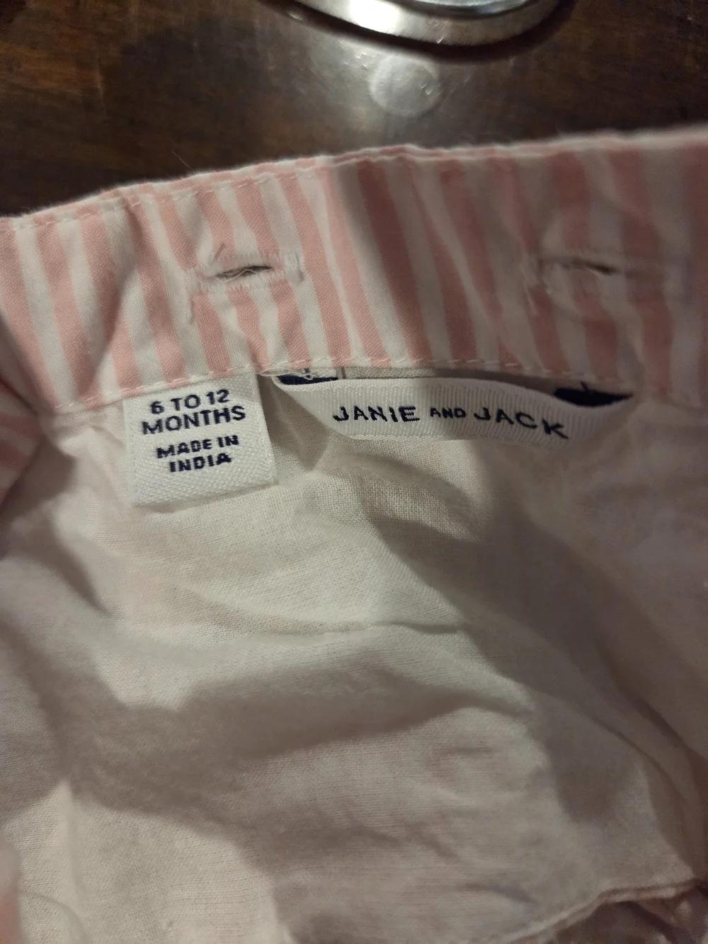 Janie and Jack Pink and White Striped Baby Romper
